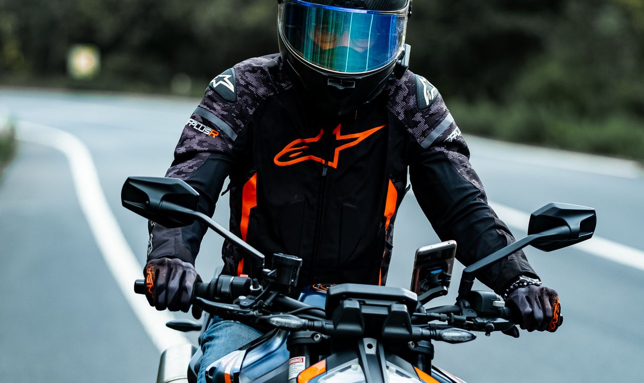 Motorcycle rider on roadway