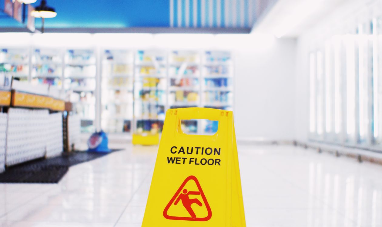 Wet floor caution sign