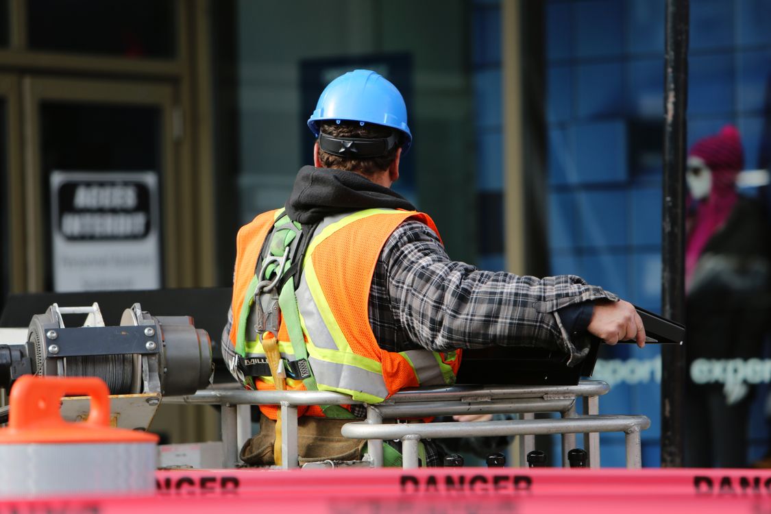 Construction worker in safety gear